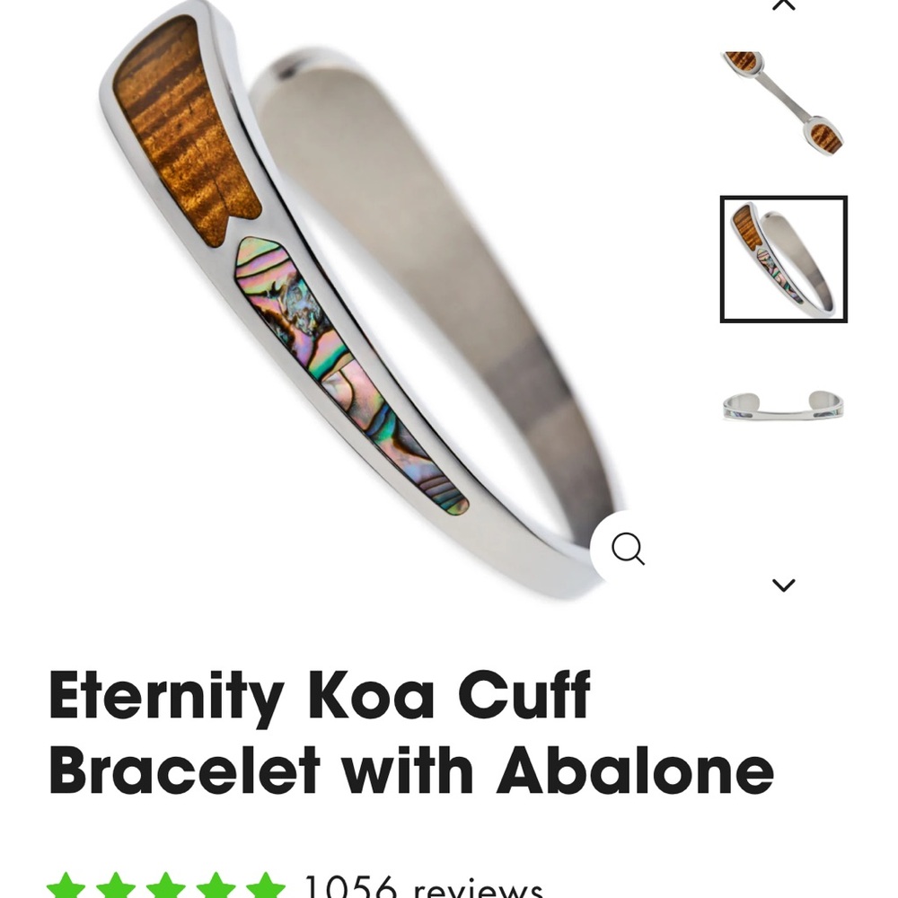 Pono Woodworks Eternity Koa Wood Cuff Bracelet